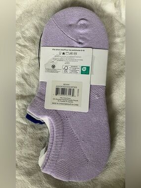 Secret in Motion 74% Cotton No Show Socks 3-Pack Lilac Blue Grey Cobalt NWT